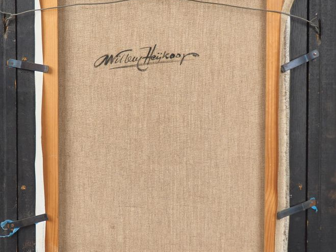 Willem HEIJKOOP. "Ville des Pays-bas". Huile sur toile, signée en bas 