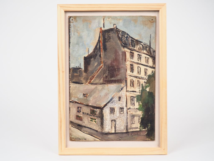 Vahan HOUVIVIAN. "Quai de la tournelle à Paris". Aquarelle, signée en 