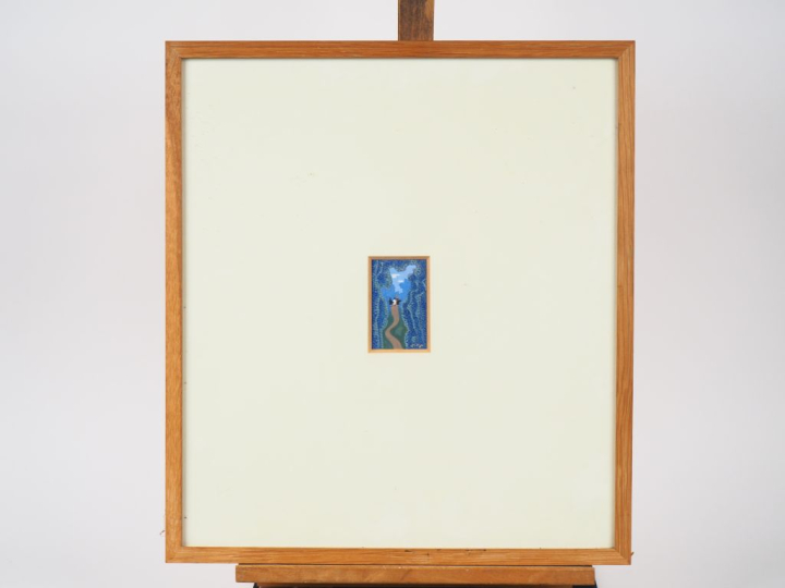 Jean HUGO. "la promenade". Gouache, signée en bas à droite. Dim. (à vu