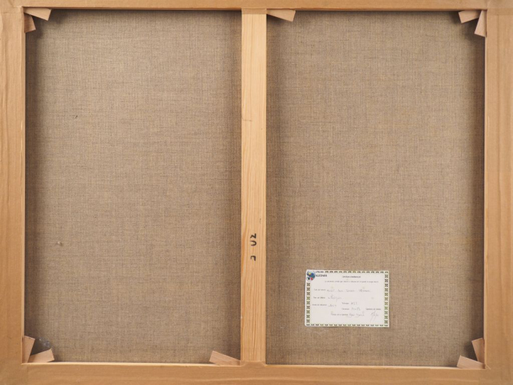 KLEINER. "Nuit sur Tames Square". Huile sur toile, signée en bas à dro