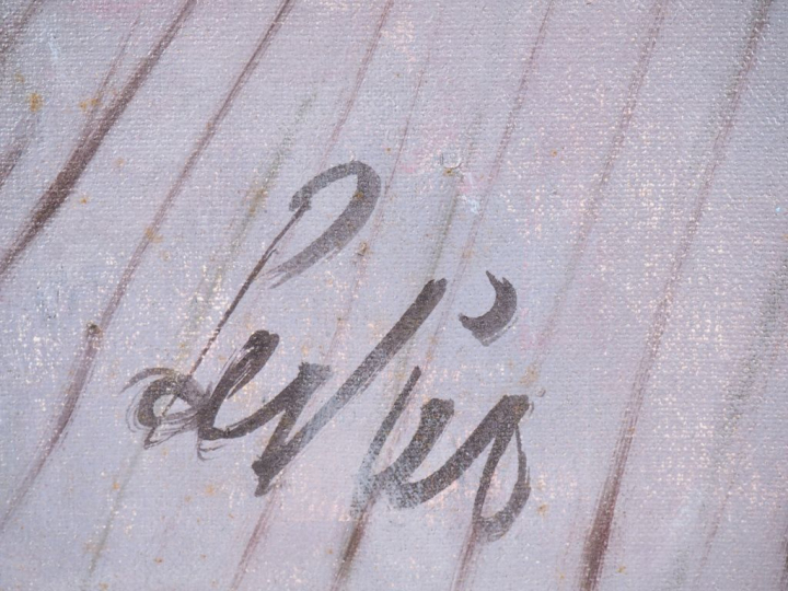 Charles LEVIER. "Promenade". Huile sur toile, signée en bas à gauche e