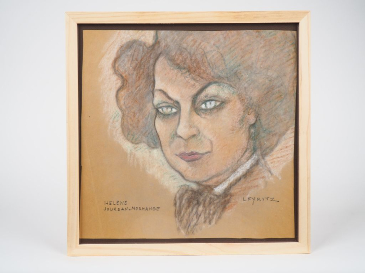 Léon Albert de LEYRITZ. "Portrait d'hélène Jourdan-Morhange". Dessin, 