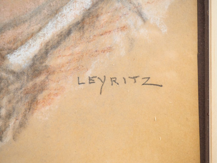 Léon Albert de LEYRITZ. "Portrait d'hélène Jourdan-Morhange". Dessin, 