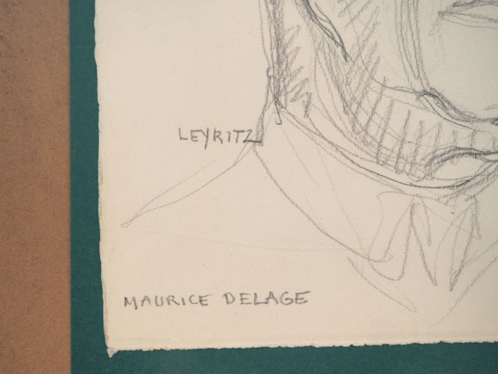 Léon Albert de LEYRITZ. "Portrait de Maurice Delage". Dessin, signé en