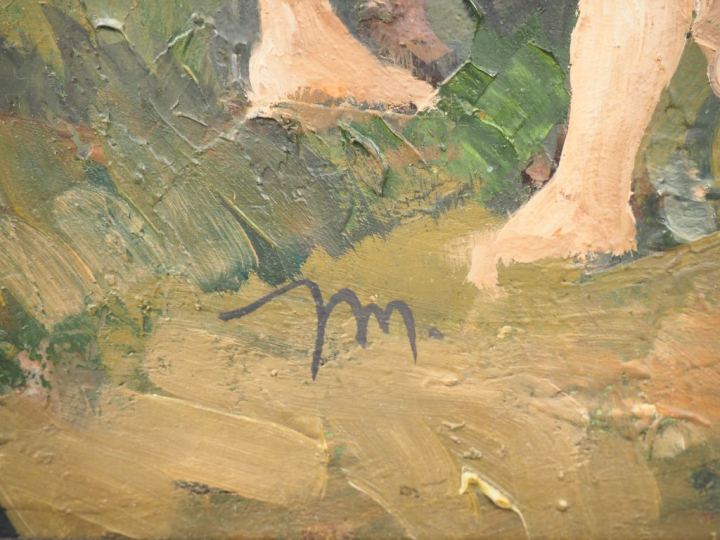 Jean MABLORD. "Le Christ portant sa Croix". Huile sur panneau, monogra