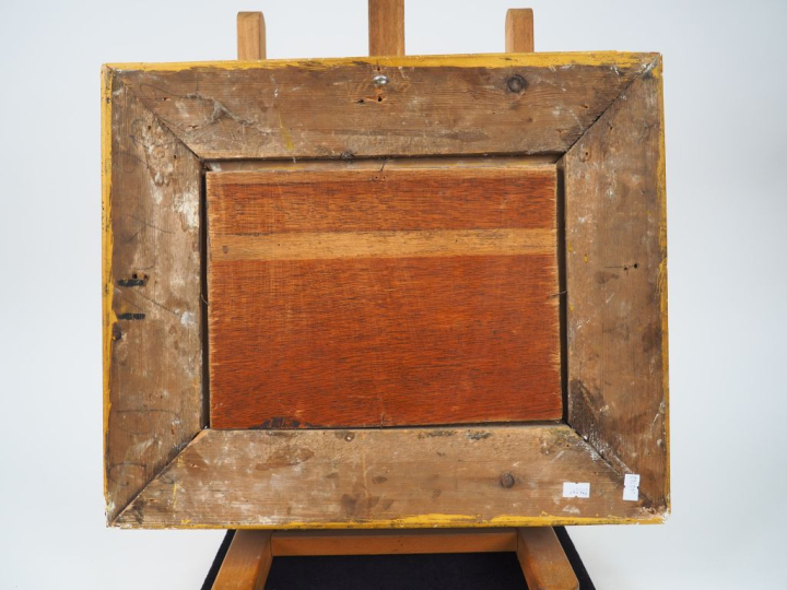 Elisée MACLET. "Vue de Paris en hiver". Huile sur panneau, signée en b