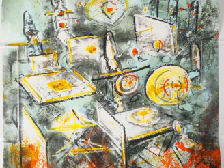 Vente aux enchères Roberto MATTA. "Sans titre". Lithographie en couleur contresignée en b