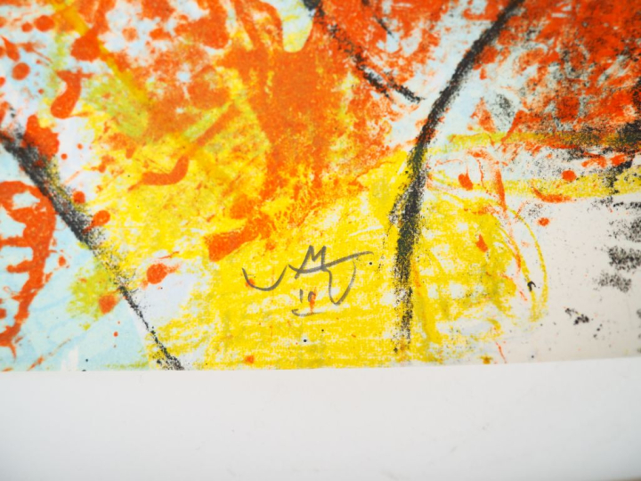 Roberto MATTA. "Sans titre". Lithographie en couleur contresignée en b