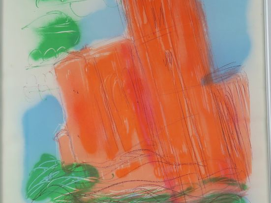 Jean MESSAGIER. "Architecture". Grande lithographie contresignée en ba