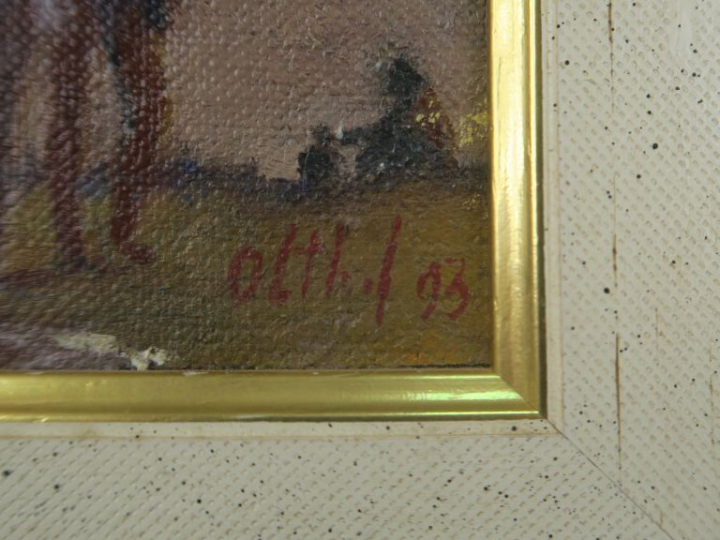 Jacob OLTHEF. "La plage à Sète". Huile sur isorel, signée en bas à dro