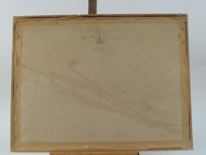 Henri PLISSON. "Le port de la Rochelle". Gouache, signée en bas. Dim. 