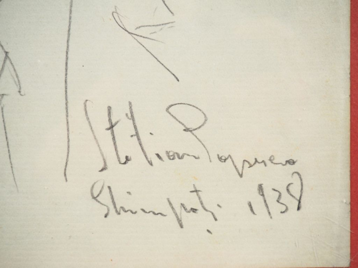 Stefan POPESCU. "Portrait d'homme". Dessin, signé en bas à droite et d