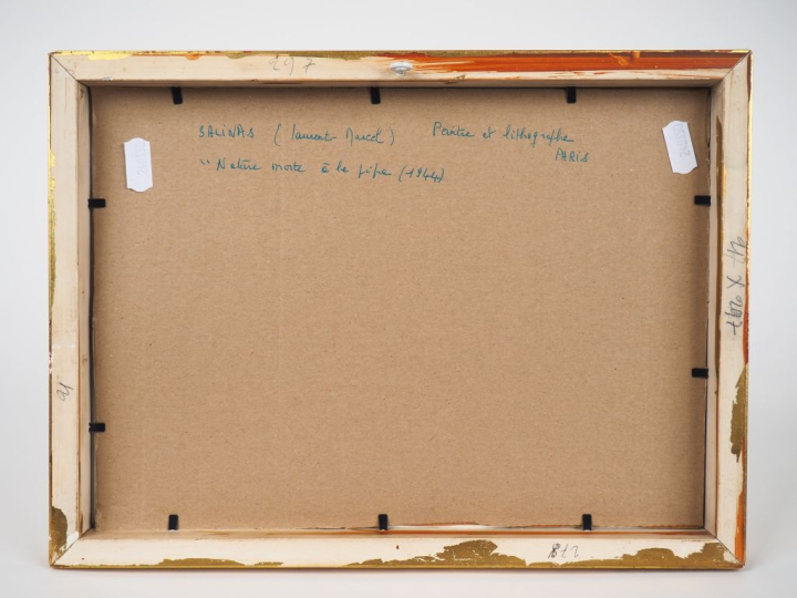 Marcel Charles L. SALINAS. "Nature morte à la pipe". Aquarelle, signée