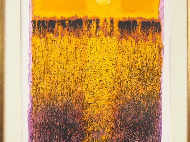 Maurice Elie SARTHOU. "Herbier". Lithographie en couleur, contresignée