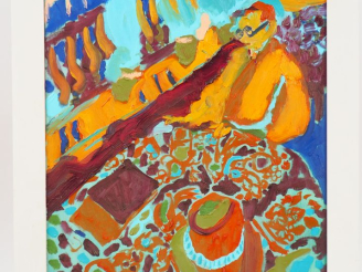 Vente aux enchères Gordon SEWARD. "Portrait fauve". Huile sur toile, signée en bas à gauc