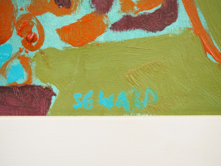 Gordon SEWARD. "Portrait fauve". Huile sur toile, signée en bas à gauc