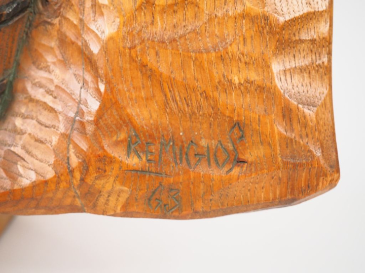 Remigio SOLER. "Allégorie des vendanges". Panneau en bois sculpté poly