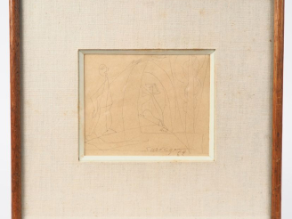 Vente aux enchères SURVAGE.  "Personnages" Dessin au crayon, signé en bas à droite et dat