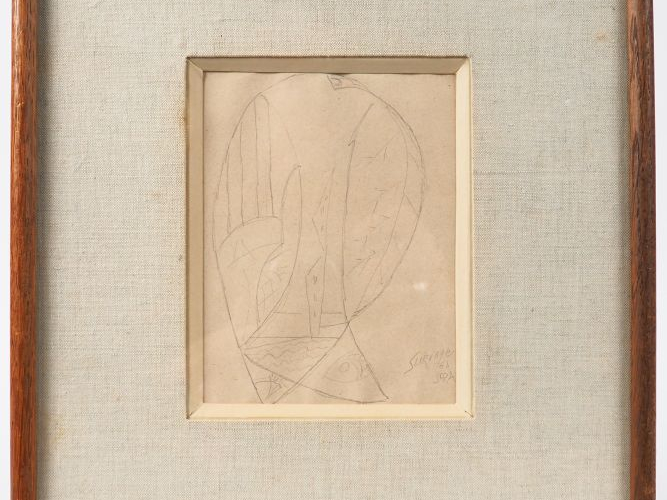 SURVAGE. "Etude" Dessin, signé en bas à droite et situé à Spa. Dim. 12