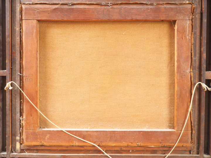 F. TOZZI. "bord de canal". Huile sur toile, signée en bas à gauche. Di