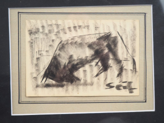 Vente aux enchères Seif WANLY. "Taureau de combat". Dessin. signé en bas à droite. Dim. (