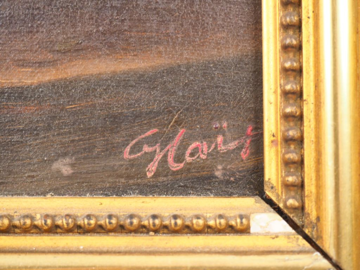 Ecole française XXème. "Nature morte au bouquet". Huile sur toile, sig