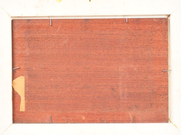 Ecole française début XXème. "Marine au soleil levant". Huile sur pann