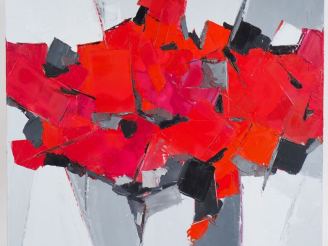 Vente aux enchères Ecole française contemporaine. "Joie de vivre". Huile sur toile, titré