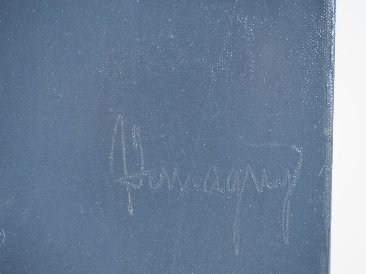 Ecole française contemporaine. "Tendresse". Huile sur toile, titrée au