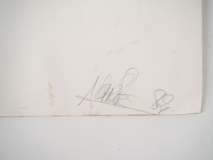 Ecole orientaliste XXème. "Portrait de Touareg". Dessin, signé sur la 