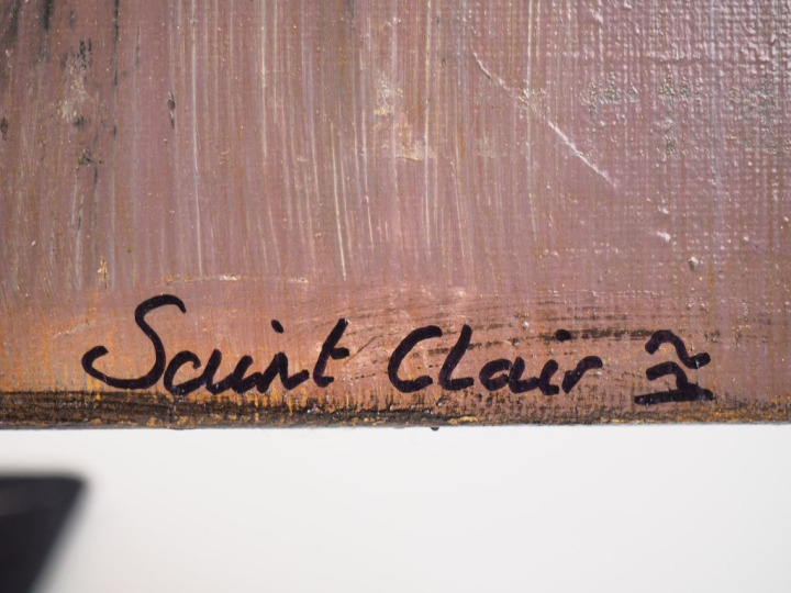 SAINT-CLAIR. "Camaïeux or". Huile sur toile, signée en bas à droite. D