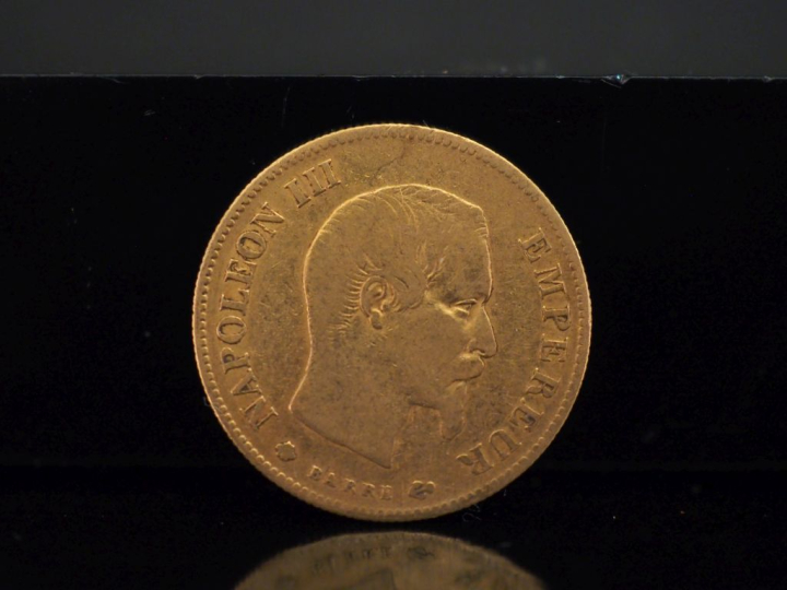 Une pièce de 10 Francs or, 1860. FRAIS ACHETEURS 10% HT.   