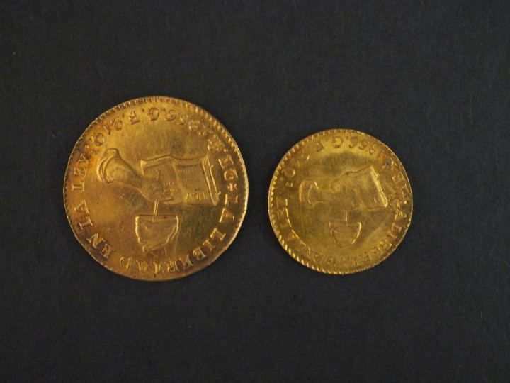 Ensemble comprenant :  - une pièce de 2 Escudos or, Republica Mexicana