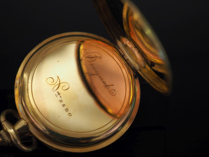 BREGUET No. 2480 Début XXe siècle  Montre de poche chronographe en or 