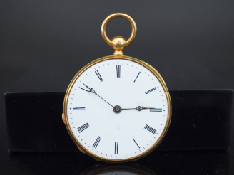 Vente aux enchères BARDON, à Montpellier Montre de col Napoléon III en or jaune 750.  Cad