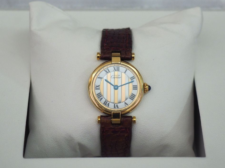 CARTIER, Must Montre bracelet de dame, modèle "Vendôme". Boitier en ar