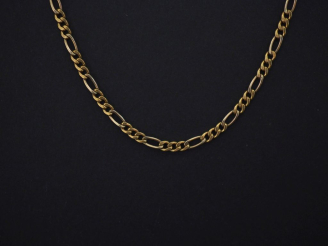 Vente aux enchères Collier souple en or jaune 750, maille figaro. Long. 47 cm Poids. 13,5