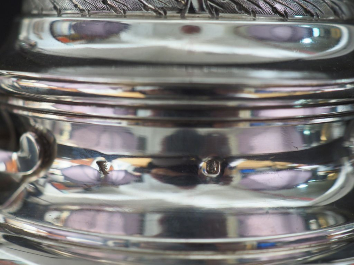 Service à café et à thé de style Louis XVI en argent 925, poinçon Mine