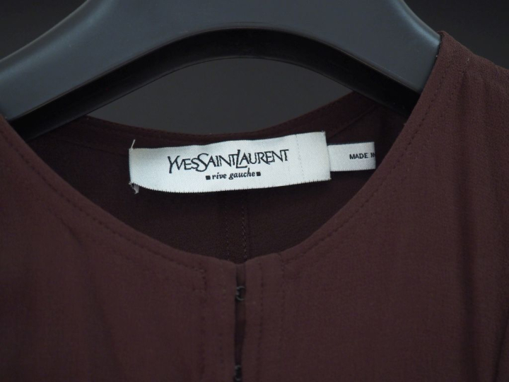 YVES SAINT LAURENT, Rive gauche Petite robe tunique sans manche marron