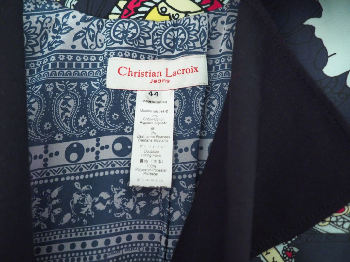 Christian LACROIX, Jeans  Veste à ceinture en coton (98%) et élasthann