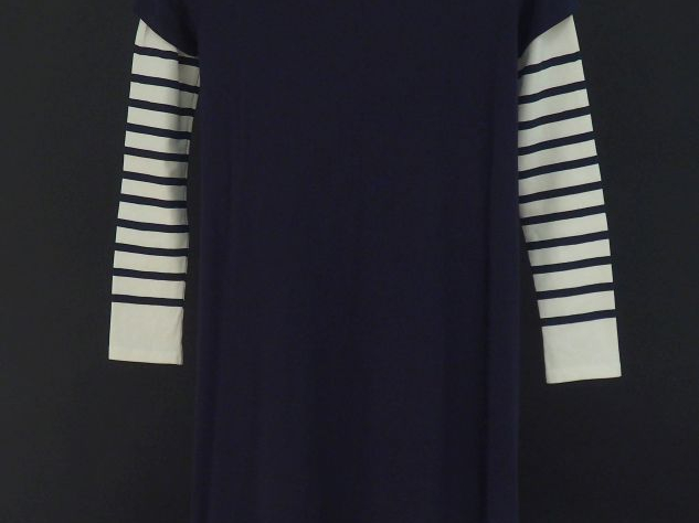 Junior GAULTIER,  Robe bleu marine, à décor d'un manteau en trompe l'œ