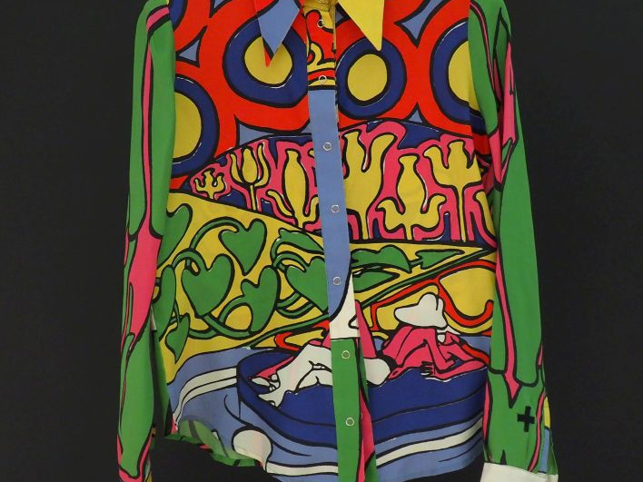 CASTELBAJAC, Legend Chemisier en soie (100%) polychrome, à décor d'une