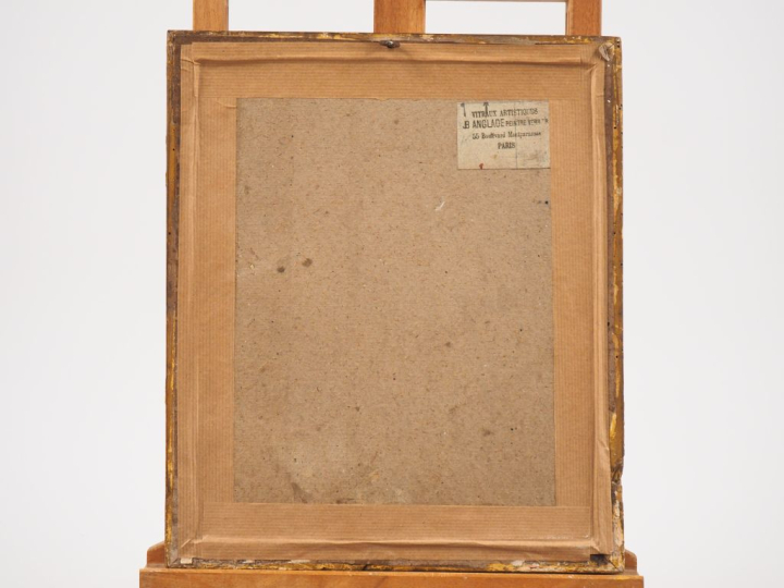 Ecole française XIXème. "projet de vitrail". Dessin réhaussé monogramé