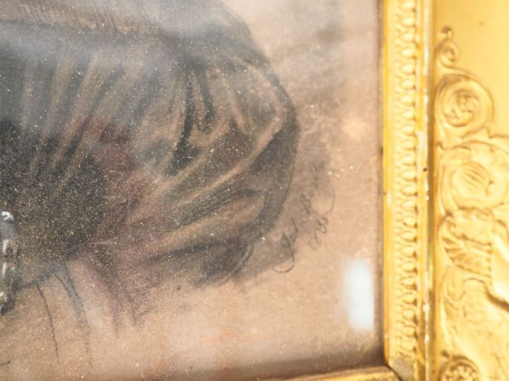 Julien Leopold BOILLY. "Portraits des sœurs Ramel". 2 dessins réhaussé