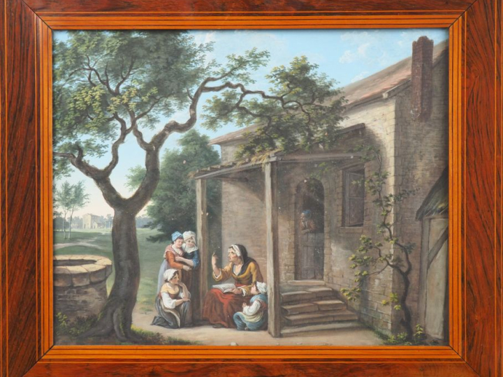 Ecole française début XIXème. "Scènes de la vie quotidienne à la ferme