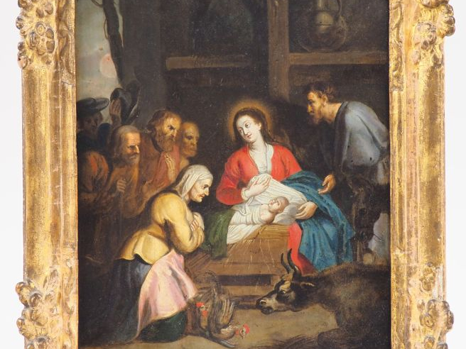 Ecole flamande XVIIème entourage de Peter VAN LINT. "Adoration des ber