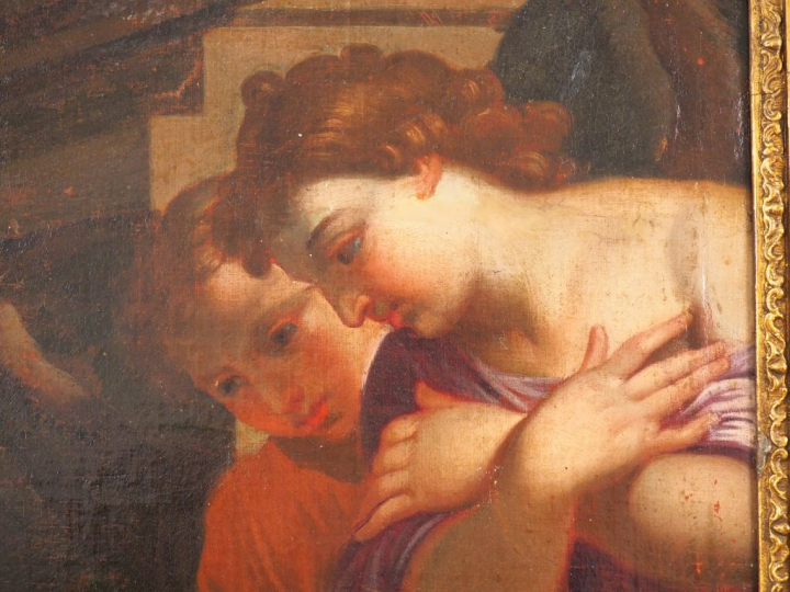 Ecole XVIIème, Entourage de Jacques STELLA (1506 - 1657). "L'offrande 