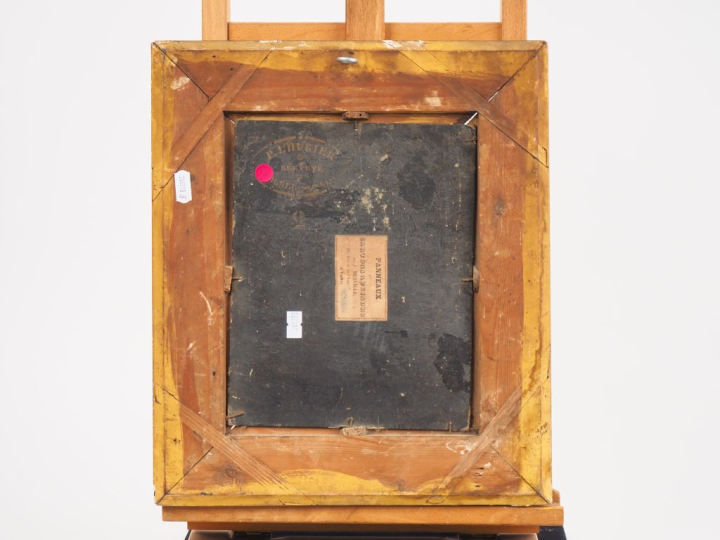 Ecole XIXème.  « Christ » Huile sur carton. Dim. 23.5 x 18 cm