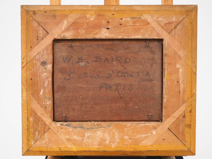 William Baptiste BAIRD. "Moutons et bêliers en bord de falaise". Huile