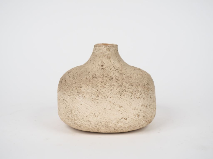 Pied de lampe 1970 en céramique ocre.